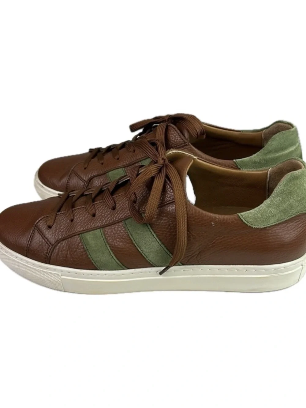Luxurious VellaPais Duboce  Brown Men’s Leather Sneakers Sz 12 Made in Turkey